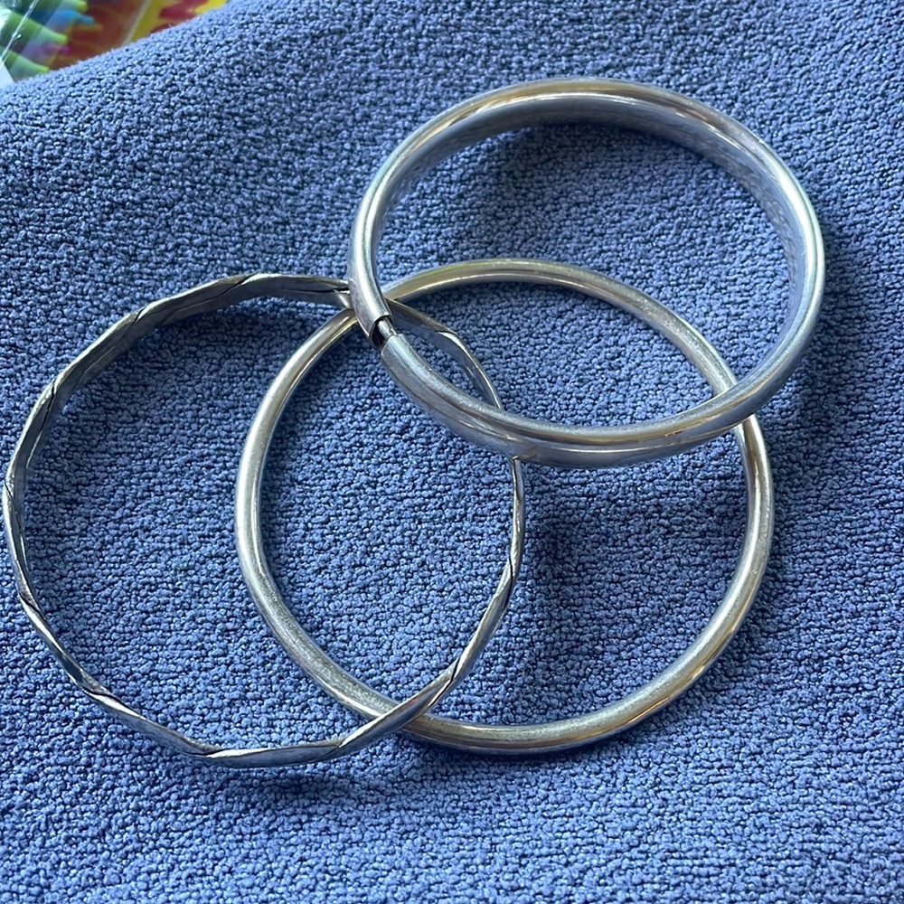 3 beautiful silver bracelets